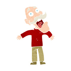 cartoon terrified old man
