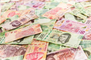 Obraz premium Mexican money background / selective focus