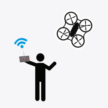 drone illustrator over white color background