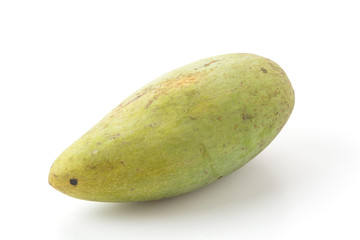 fresh green mango on white background