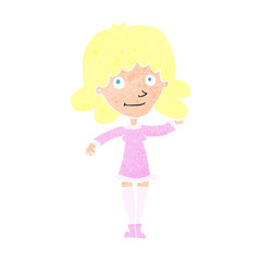 cartoon friendly woman waving