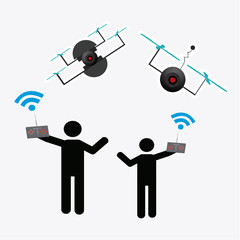 drone illustrator over white color background