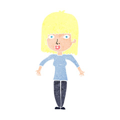 cartoon woman shrugging