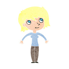 cartoon woman shrugging