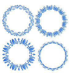 Set floral ornate round frames for your design of celebration po