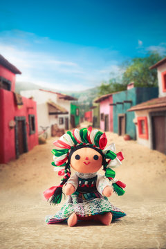 Mexican rag doll in a traditional dress