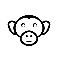 Iicon monkey head, isolated on white background