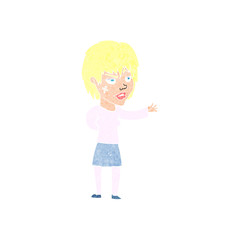 cartoon woman with sticking plaster on face