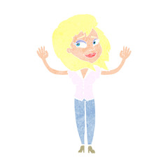 cartoon woman giving up