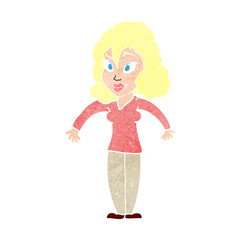 cartoon woman shrugging shoulders