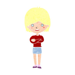 cartoon happy woman