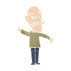 cartoon old man telling story