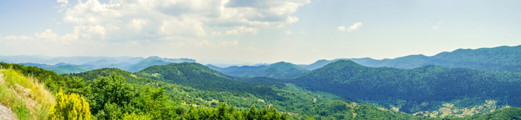 Fototapeta na wymiar Panorama of mountain peaks