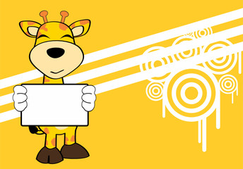 funny giraffe cartoon emotions background in vector format