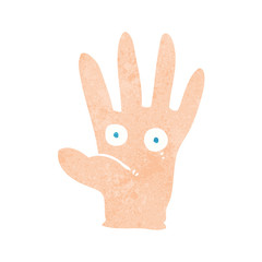 cartoon hand with eyes