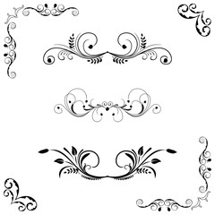Set of floral frame