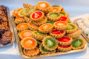 Colorful cakes at the market