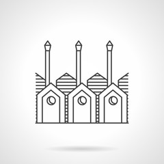 Timber processing factory line vector icon