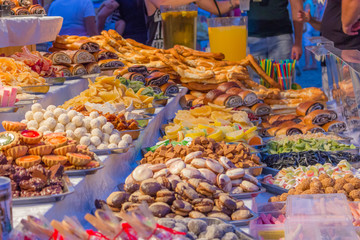 Colorful candies at the market