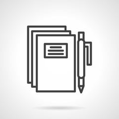 School writing simple line vector icon