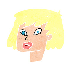 cartoon pretty female face