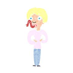 cartoon woman sticking out tongue