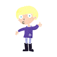 cartoon boy asking question