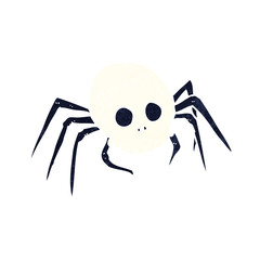 cartoon spooky halloween skull spider
