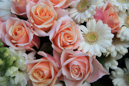 Roses and gerberas wedding flowers