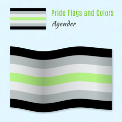 Agender pride flag with correct color scheme, both still and wav