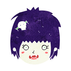 cartoon happy vampire girl face