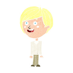 cartoon happy surprised boy