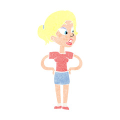 cartoon woman with hands on hips