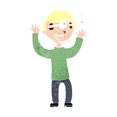 cartoon man with popping out eyes