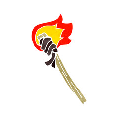 cartoon burning torch
