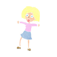 cartoon surprised woman