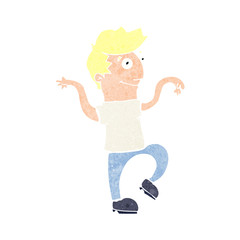 cartoon happy man doing funny dance