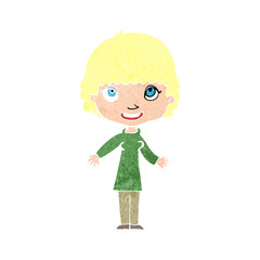 cartoon happy woman