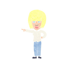 cartoon pointing annoyed woman