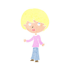 cartoon woman thinking