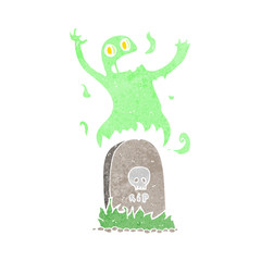 cartoon ghost rising from grave