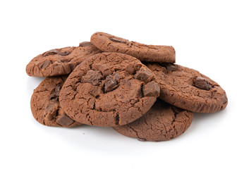 soft dark chocolate brownie cookies on white