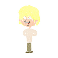 cartoon happy scruffy boy