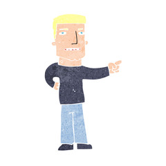 cartoon man pointing