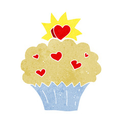 cartoon love heart cupcake