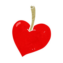 cartoon love heart apple