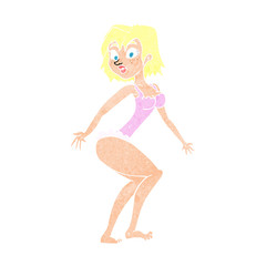 cartoon woman in lingerie