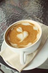 Vintage latte art coffee