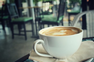 Vintage latte art coffee