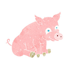cartoon happy pig